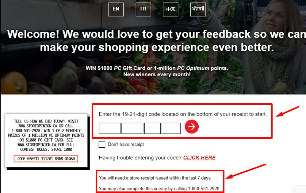 StoreOpinion.com survey Loblaws Homepage